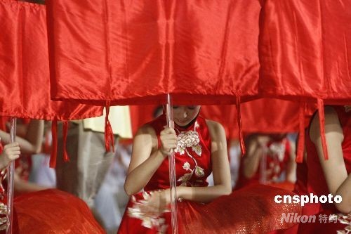 组图:北京奥运开幕式在“鸟巢”封闭式彩排