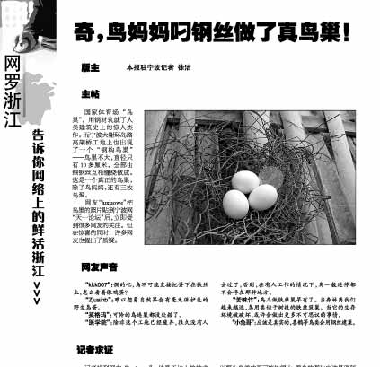 网友贴图称小鸟用铁丝架设出产鸟巢(图)