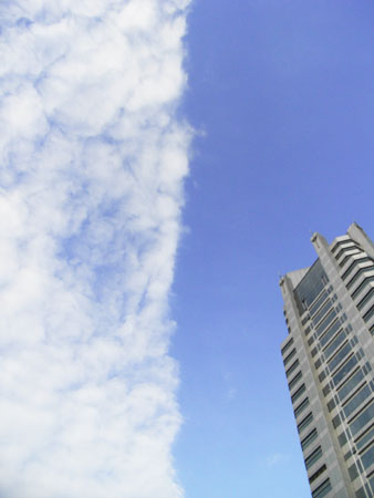 郑州上空现“阴阳天” 云天分明似刀割(组图)
