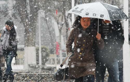 兰州降下鹅毛大雪 甘肃气温将下降6-8℃(图)