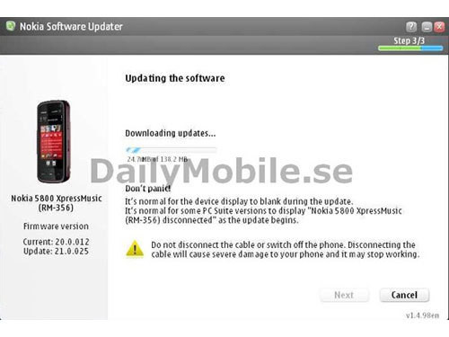 升级再升级 诺基亚5800XM固件升至21版-诺基