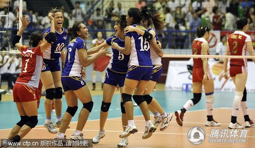 中国女排1-3负泰国 连续两届无缘亚锦赛冠军
