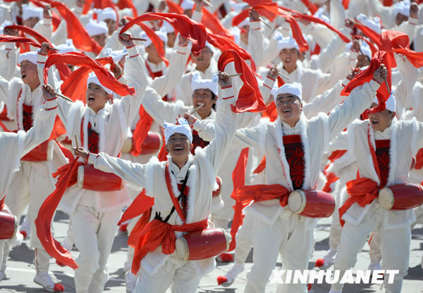 安塞腰鼓队员:“在天安门前表演是一生的幸福”-天安门-东北网国内