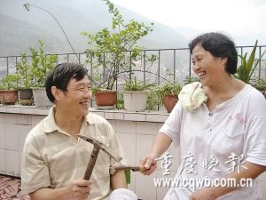 丈夫为方便病妻锻炼凿出600级爬山台阶(图)
