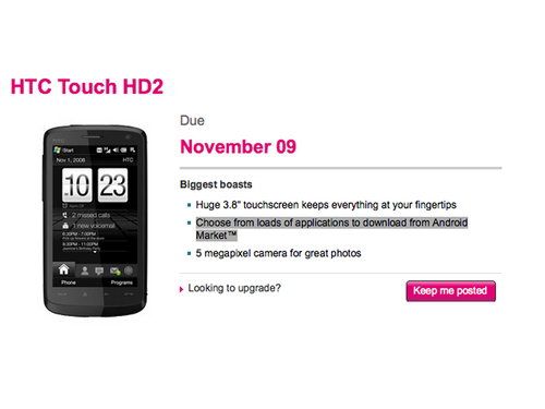 下周发布 谷歌版HTC HD2神秘亮相