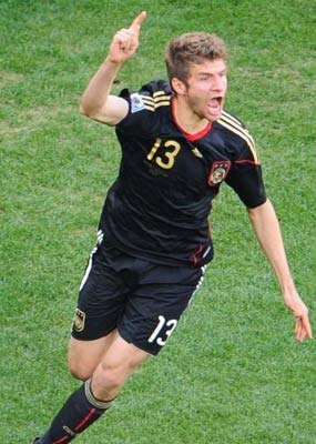 德国队球员托马斯·穆勒获得南非世界杯最佳新