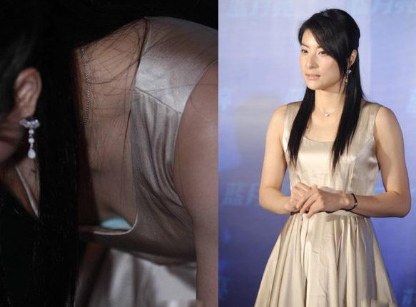 女星<em>弯腰</em>露酥胸的尴尬<em>瞬间</em>被拍-走光-东北网娱