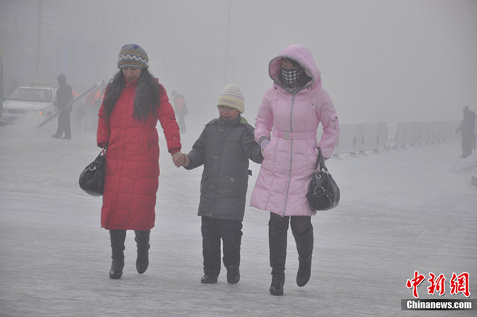 零下43度内蒙古呼伦贝尔现极寒天气(高清组图