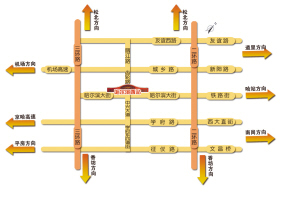 哈尔滨西站周边主干街路示意图