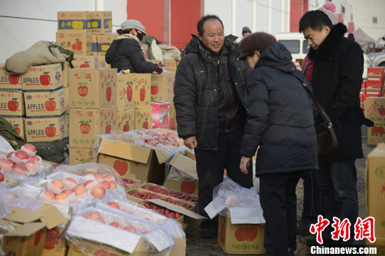 春节将至 水果批发市场生意红火-水果,春节