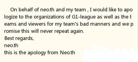 或因辱骂国内DOTA2战队 Neo.TH被停止赞助-