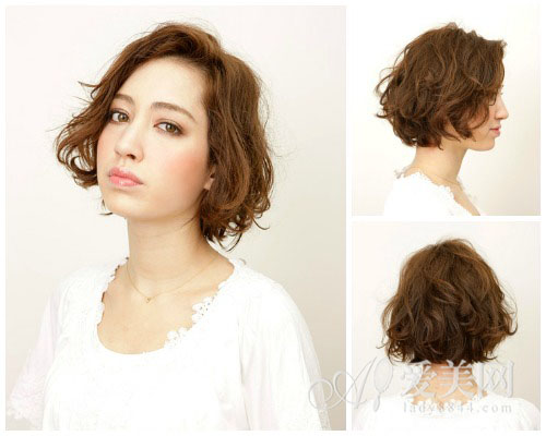 春夏<em>短发烫发</em>图片 <em>潮女</em>必备流行<em>发型</em>-深棕色-时