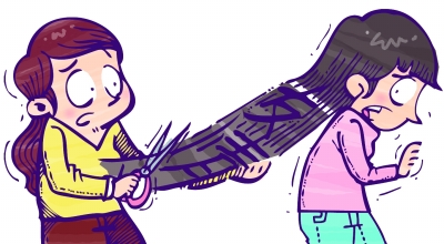 闺密一头秀发迷住<em>自己</em>男友 女生一气<em>剪</em>掉闺密