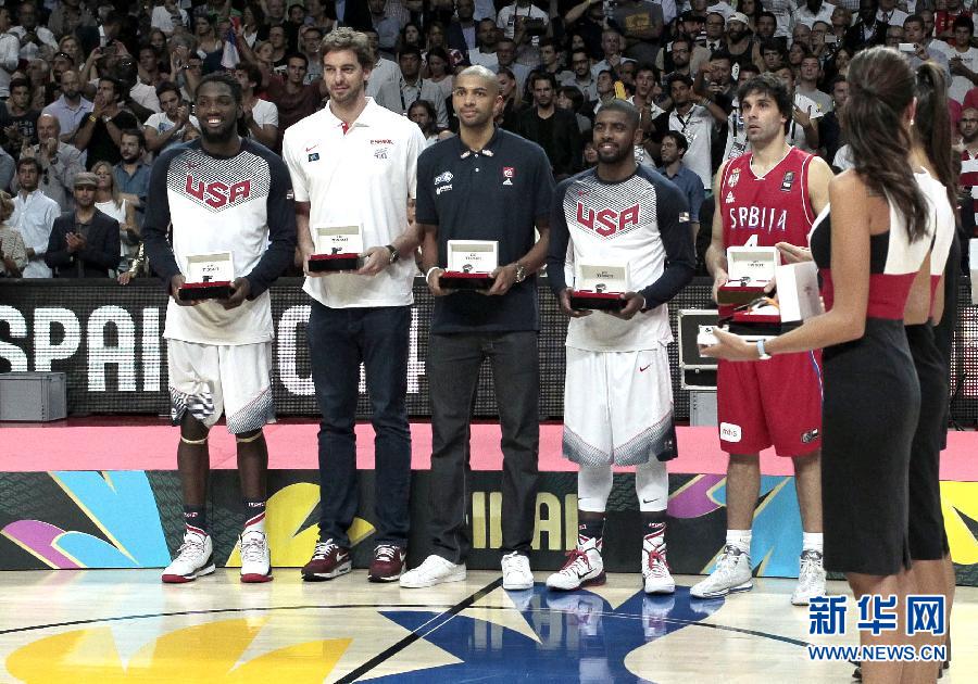 男篮世界杯:美国队夺冠