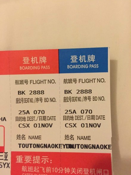 男子网上订机票姓名显示为网名 无法过安检误