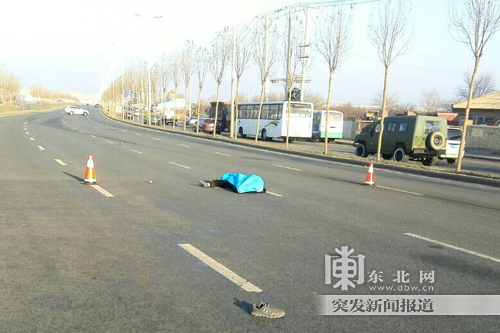 哈尔滨行人横穿马路被撞死肇事车疑似出租现已