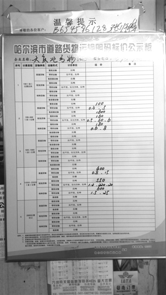 哈市物流企业如出现价格欺诈 明年1月起最高可罚50万