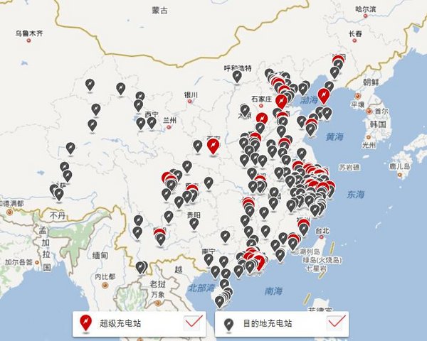 青城山,普陀山三个著名风景   胜地及周边地区建立超级充电桩,model s