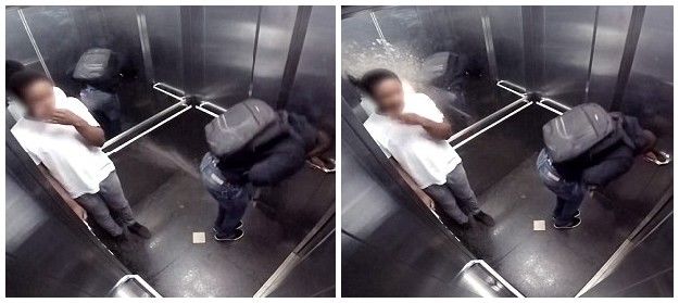巴西男子电梯中恶搞喷屎吓傻乘客-电梯|中恶