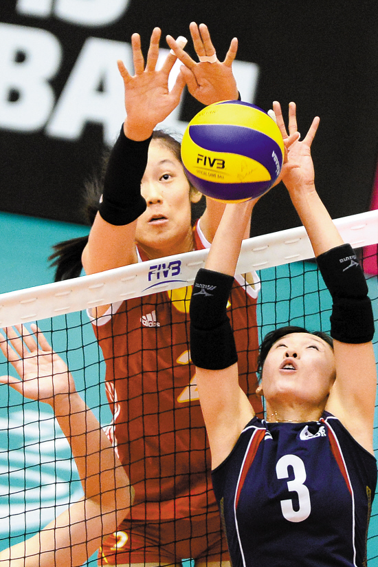 朱婷带伤奋战 中国女排力克韩国-中国女排力克