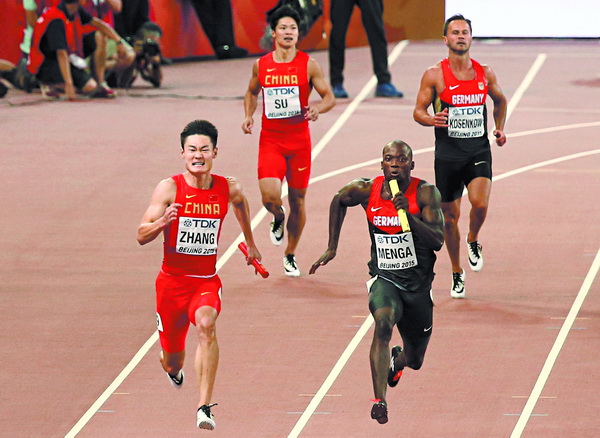 世锦赛4×100米中国小伙跑出奇迹刷新亚洲纪