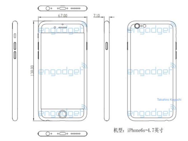 iphone 6s外形尺寸比iphone 6厚了0.2mm(图片来自japanese.