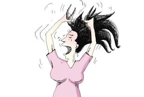 杭州21岁漂亮 女孩8年拔光头发 :不拔几根睡不着