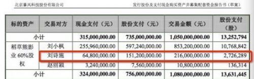 刘诗诗赚1.4亿 半年时间200万成本变2.9亿