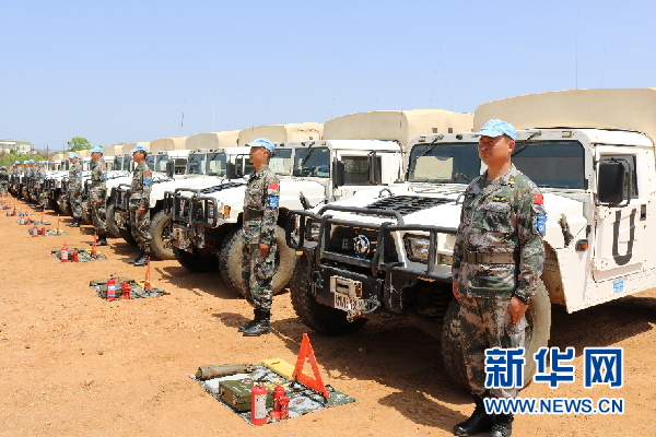 中国赴南苏丹维和步兵营通过2018年首次装备