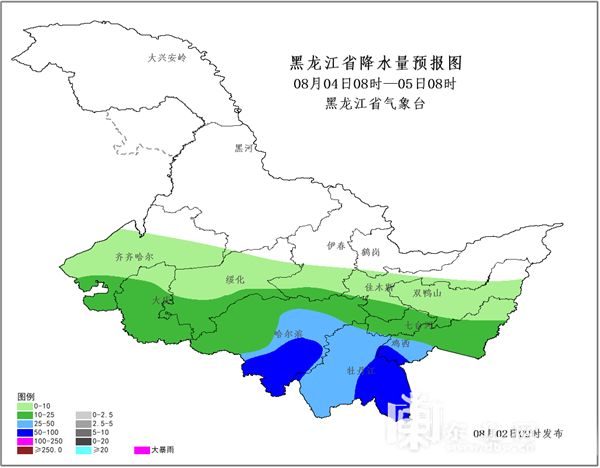短时雷暴大风雨 2日夜间至4日黑龙江省强降雨