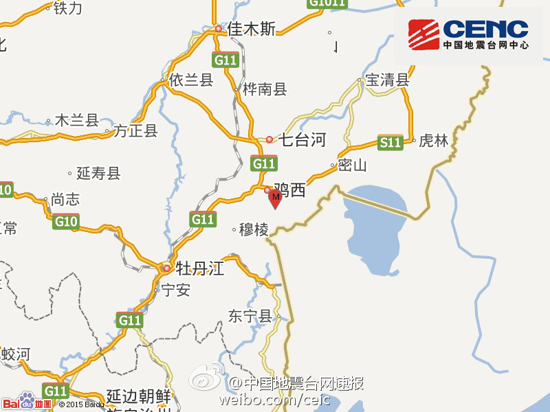黑龙江省鸡西市鸡东县发生31级地震(图)