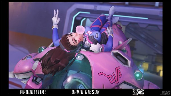 《守望先锋》卷轴动画 d.va性感吹泡泡,大锤扭到腰