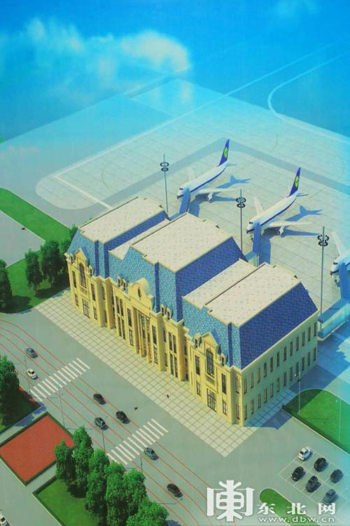 机场效果图.据悉,绥芬河东宁机场为国内4c级支线机场,占地1.