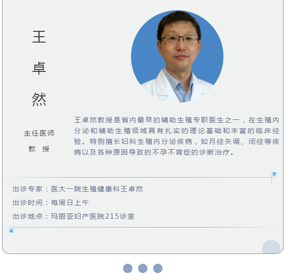 喜讯生殖健康专家王卓然教授将每周出诊玛丽亚