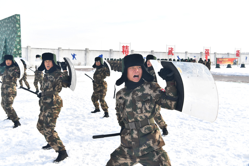 "在武警黑龙江总队绥化支队新兵大队的训练场上,正上演着一幅幅生动